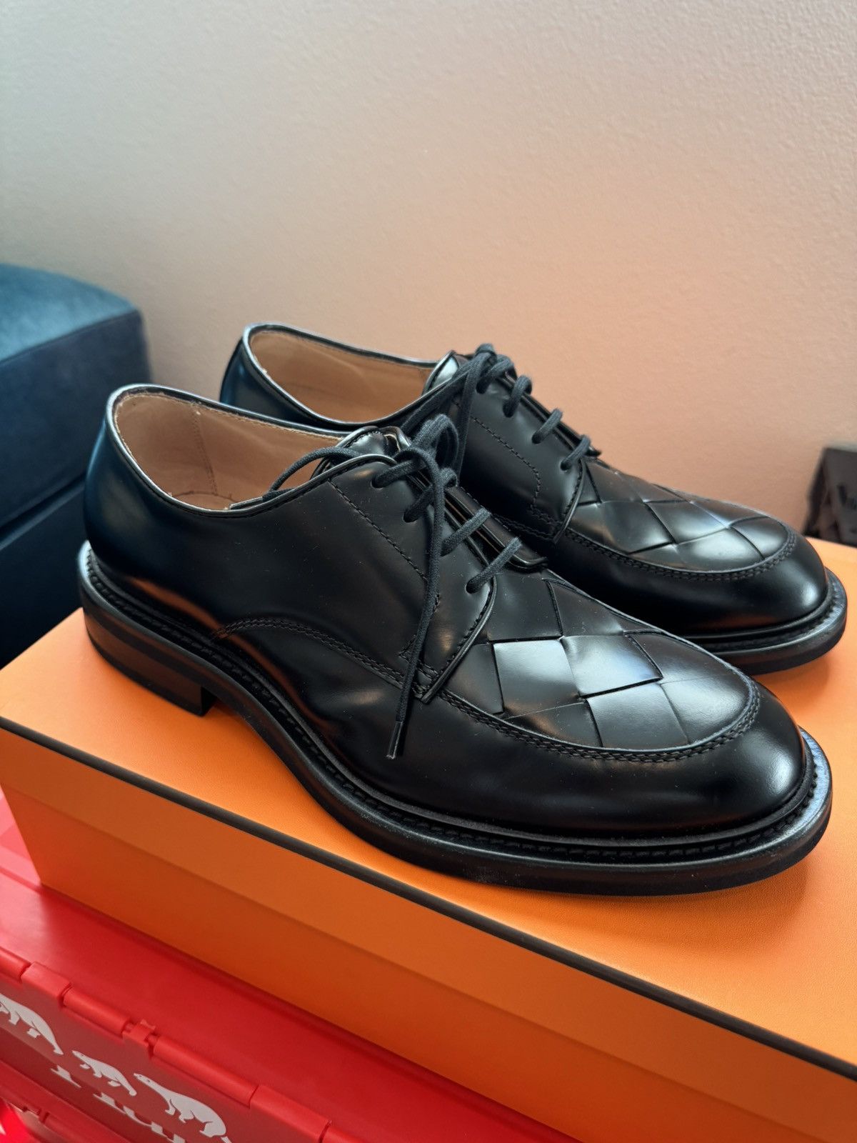 Bottega Veneta Knit Derby Shoes Sz 43
