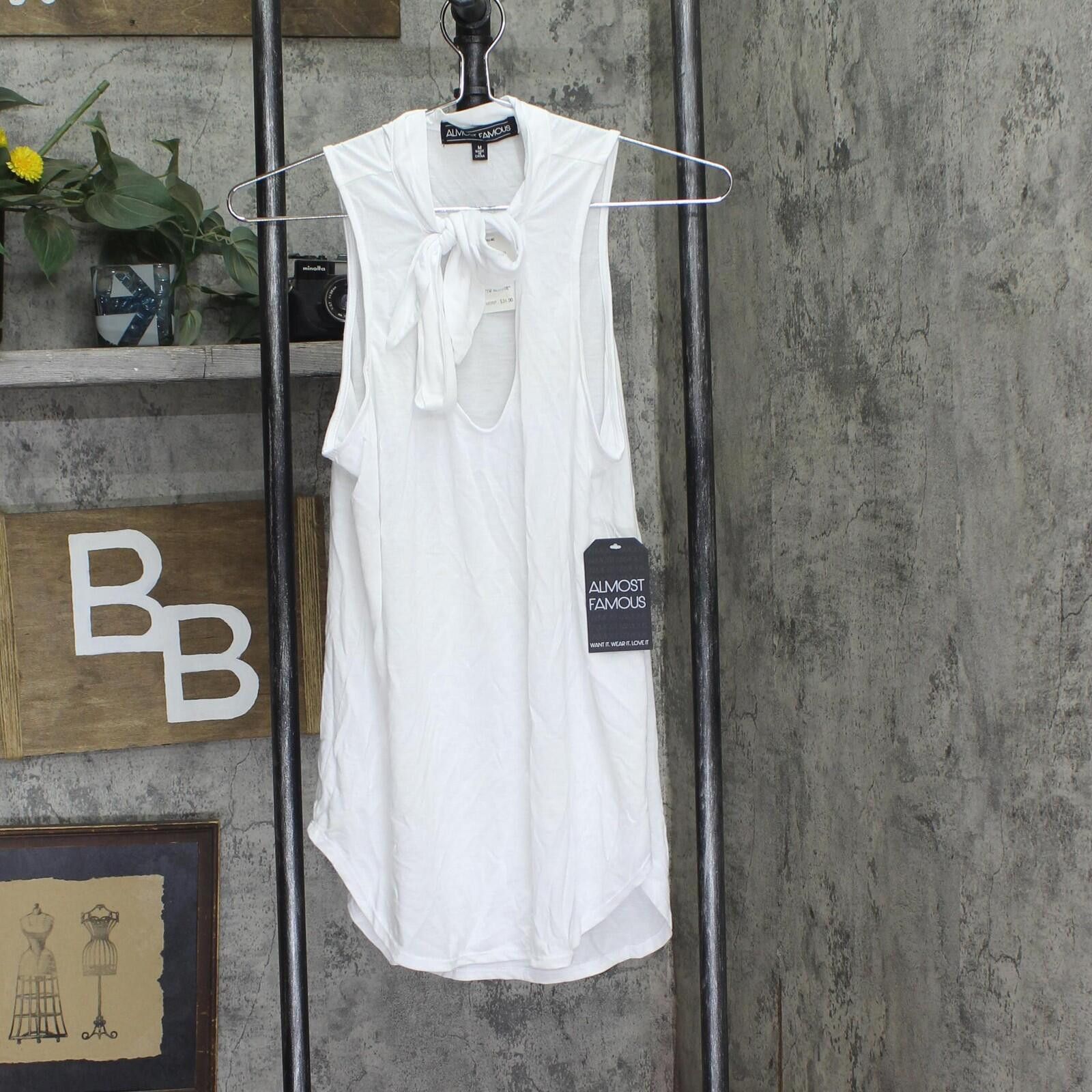 Almost Famous Nwt Almost Famous Juniors Tie-neck Tank Blouse Top White M Size M / US 6-8 / IT 42-44 - 1 Thumbnail