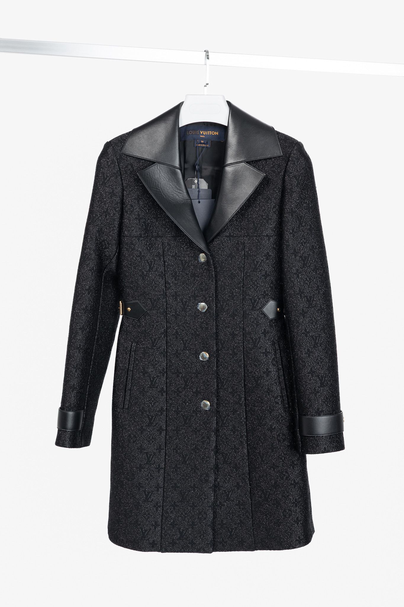 Louis Vuitton Louis Vuitton Monogram Leather Insert A-Line Glitter Coat Size XS / US 0-2 / IT 36-38 - 1 Thumbnail
