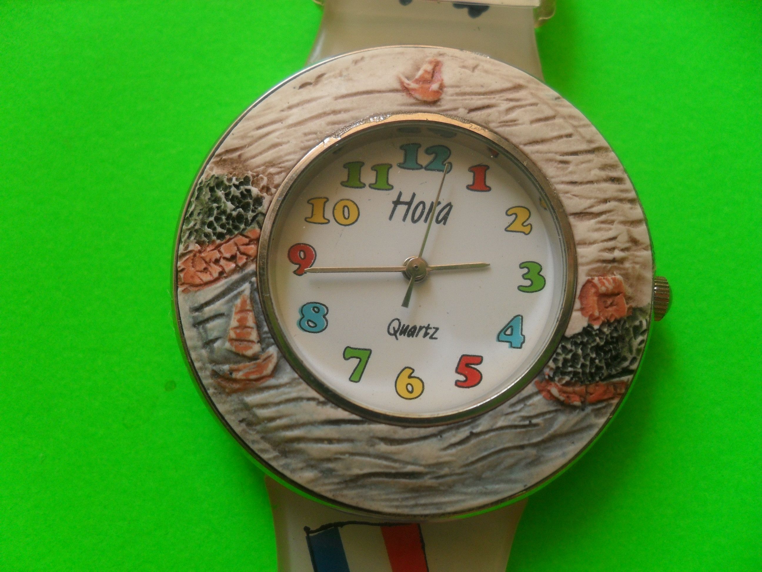 Vintage PRETTY VINTAGE WOMEN'S CERAMIC BRACELET WATCH. Size ONE SIZE - 2 Thumbnail