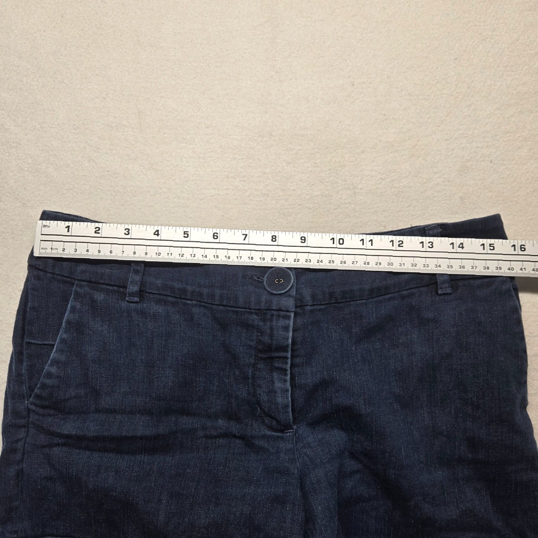 Denime Shoulder Denim Shorts Cuffed Adult Women's Size 42 Dark Wash Blue 90s Classic Size 28" / US 6 / IT 42 - 3 Thumbnail