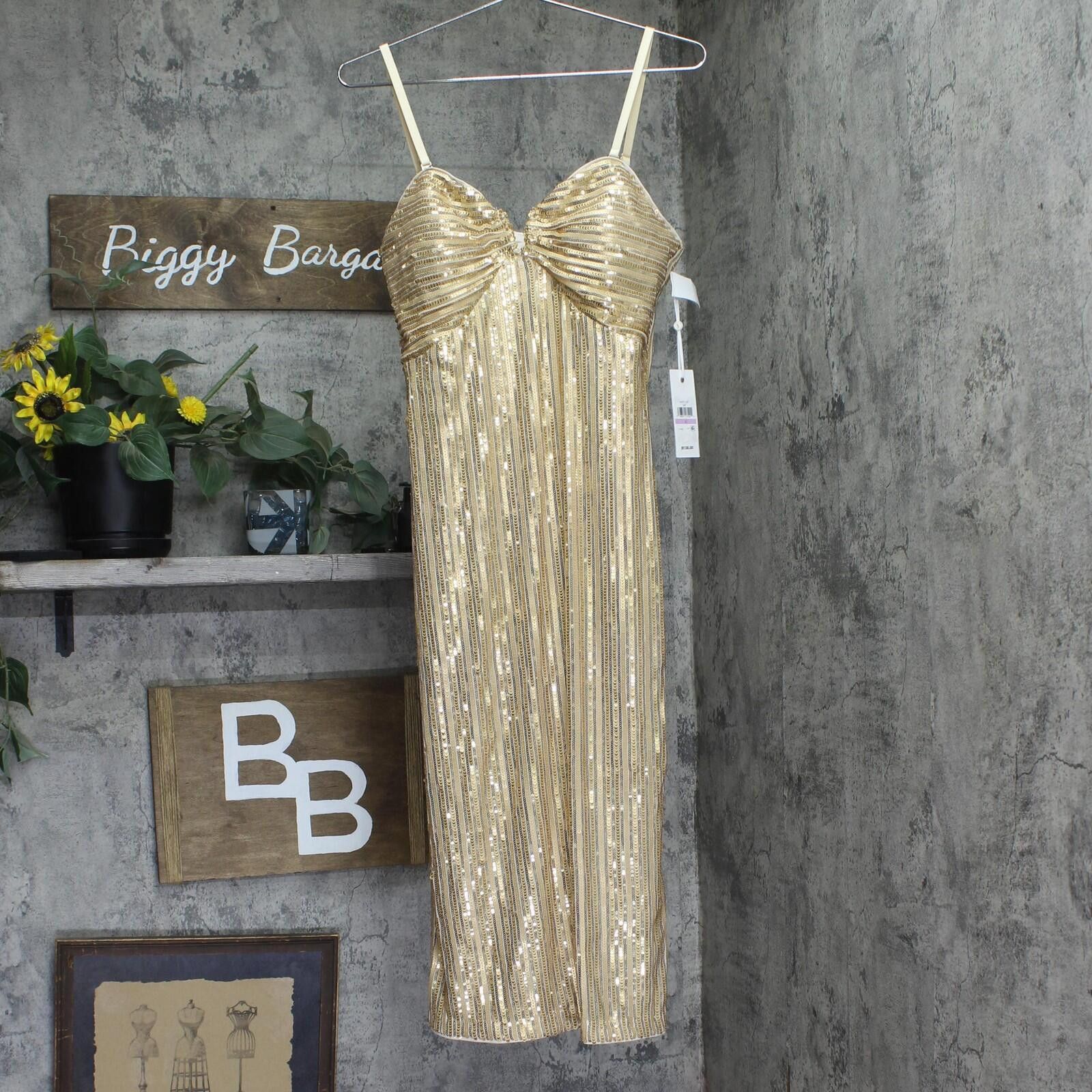 Signal Sport Siena Womens Sequined Midi Dress Satp1740 Gold Yellow 6 Size M / US 6-8 / IT 42-44 - 1 Thumbnail