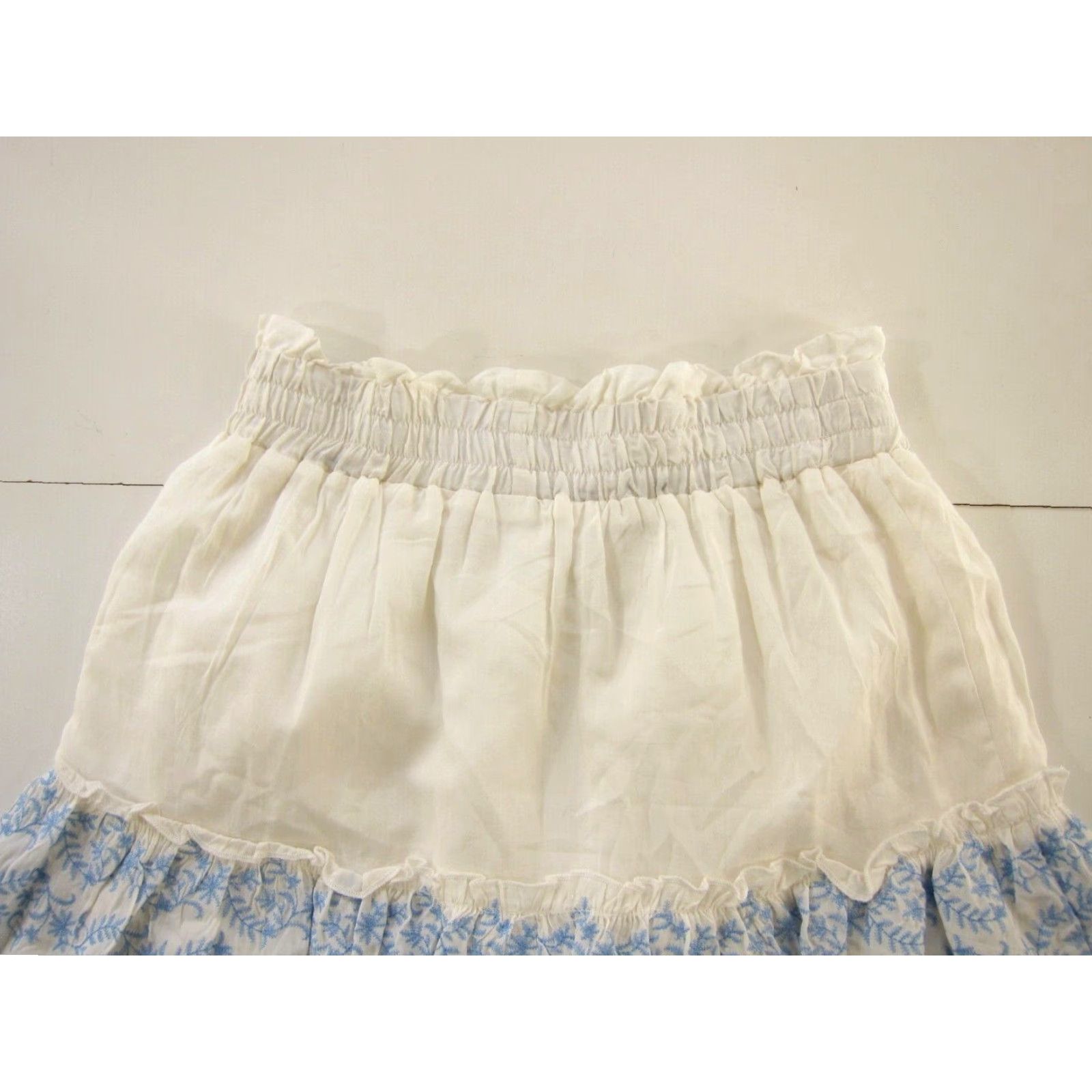 Vintage Miami Skirt Women M White 100% Rayon Floral Embroidered Boho Peasant Short Size 32" / US 10 / IT 46 - 4 Thumbnail
