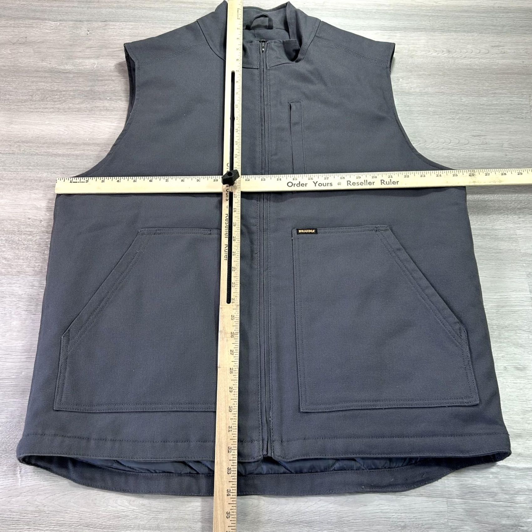 Vintage Brahma Vest Mens XL Gray Quilted Canvas Full Zip Pockets Workwear Outdoor Size US XL / EU 56 / 4 - 5 Thumbnail