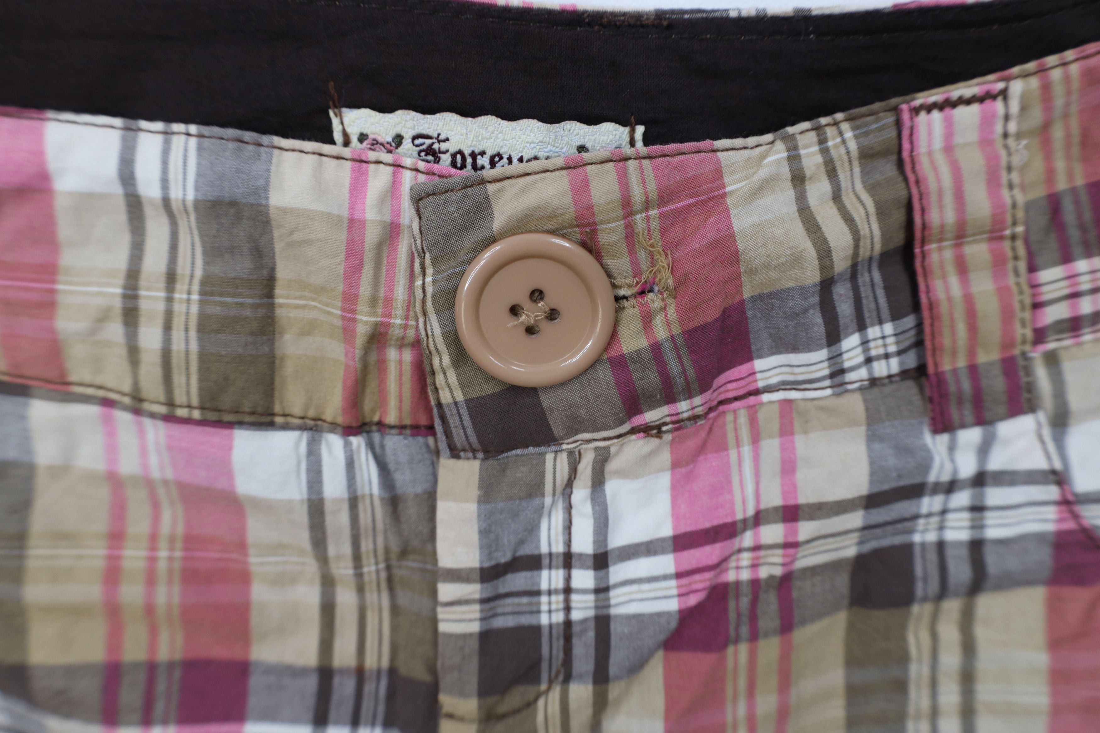 Forever 21 Vintage 90s Y2K Forever 21 Cuffed Stretch Shorts Plaid USA Size 30" / US 8 / IT 44 - 5 Thumbnail