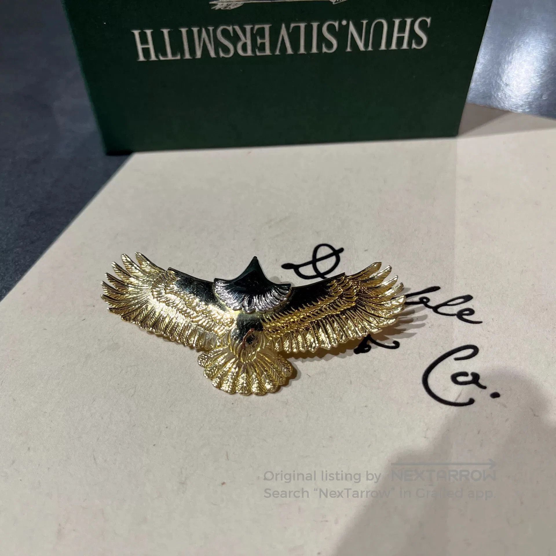 Other Japanese Light Platinum Eagle Pendant Necklace. Size ONE SIZE - 2 Thumbnail