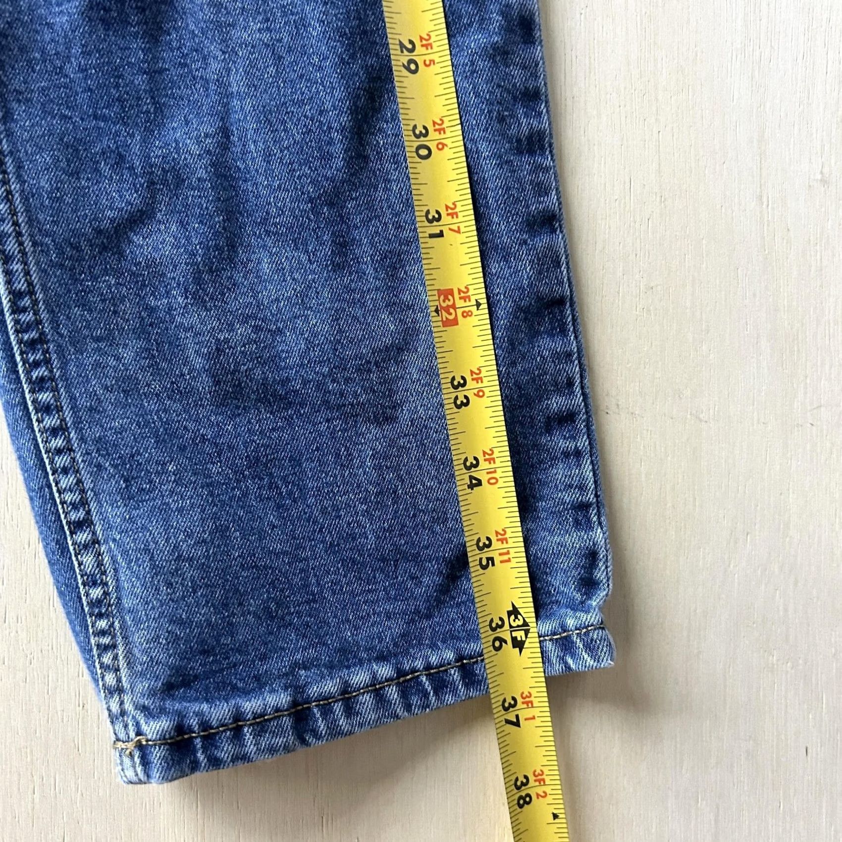 Lee Lee Jeans Mens 33x30 Medium Wash Blue Regular Straight Button Fly Denim Jeans Mens Size US 33 - 5 Thumbnail