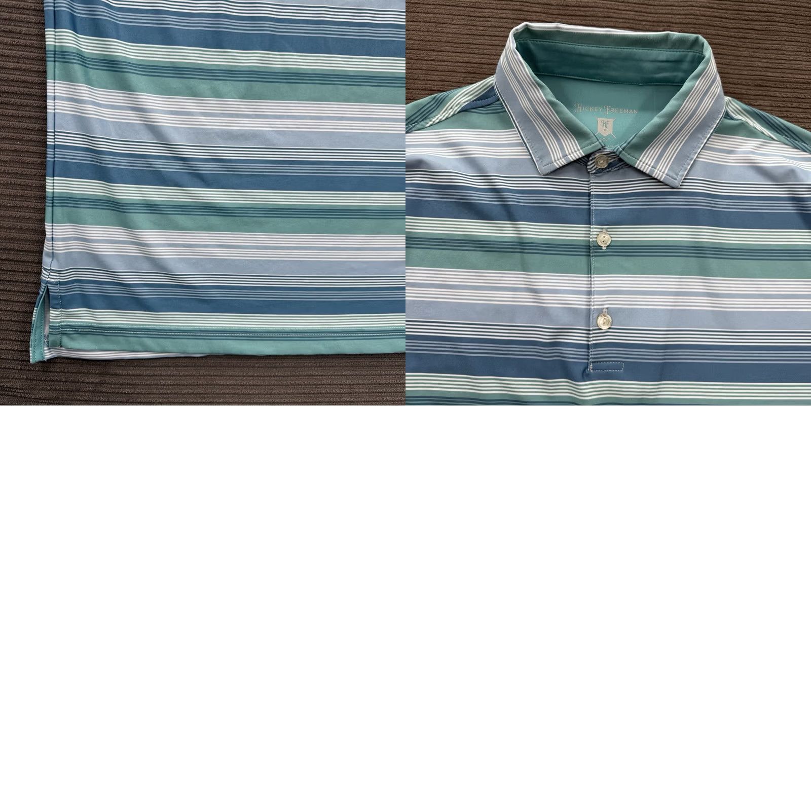 Vintage Hickey Freeman Polo Shirt Men Small Striped Polyester Golf Performance Size US S / EU 44-46 / 1 - 8 Thumbnail