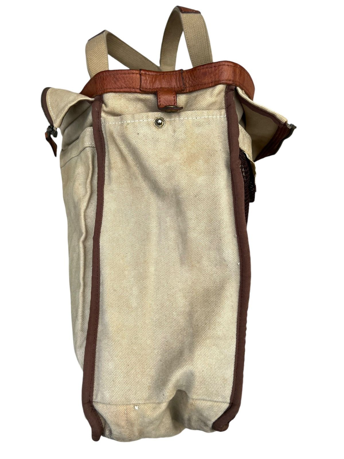 Leather Vintage Silver Lake Club Japan Dirty Muddy Canvas Tote Bag Size ONE SIZE - 23 Thumbnail