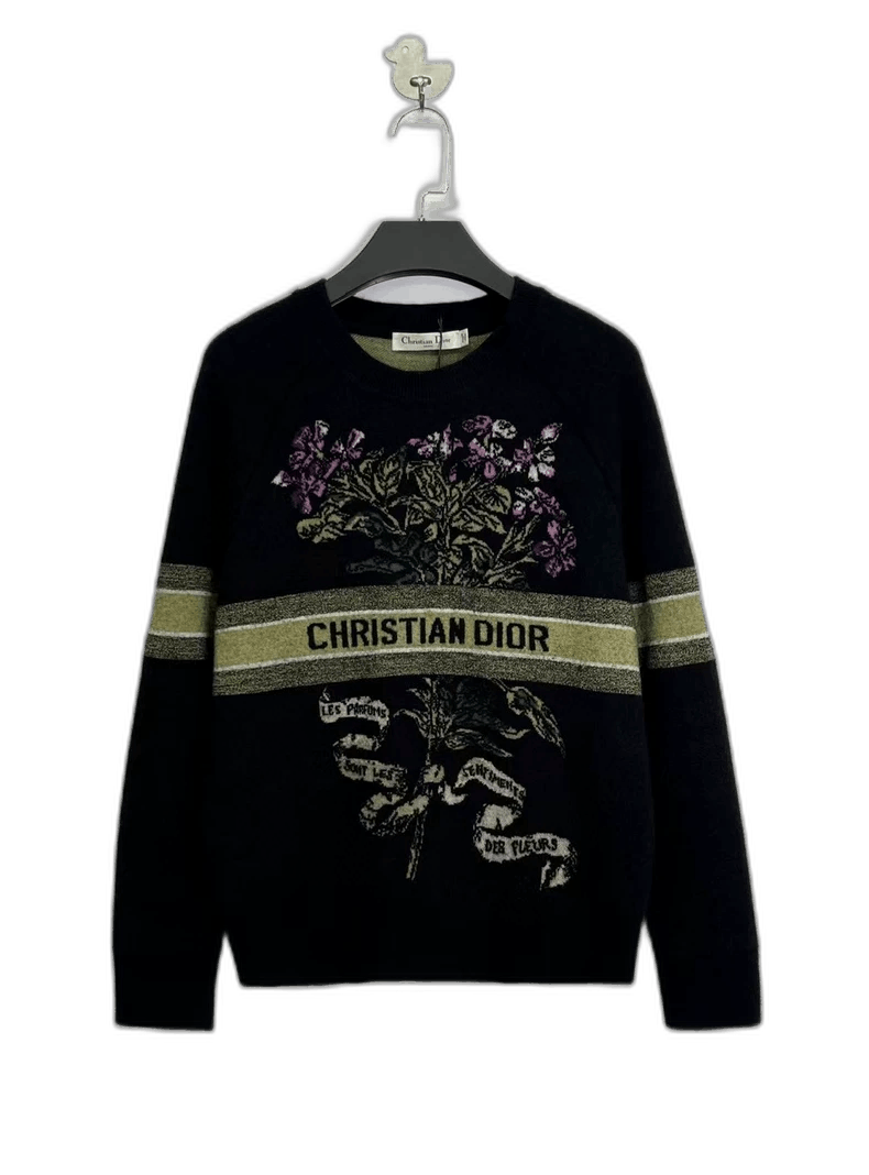 Dior Floral Logo Knit Cashmere Sweater