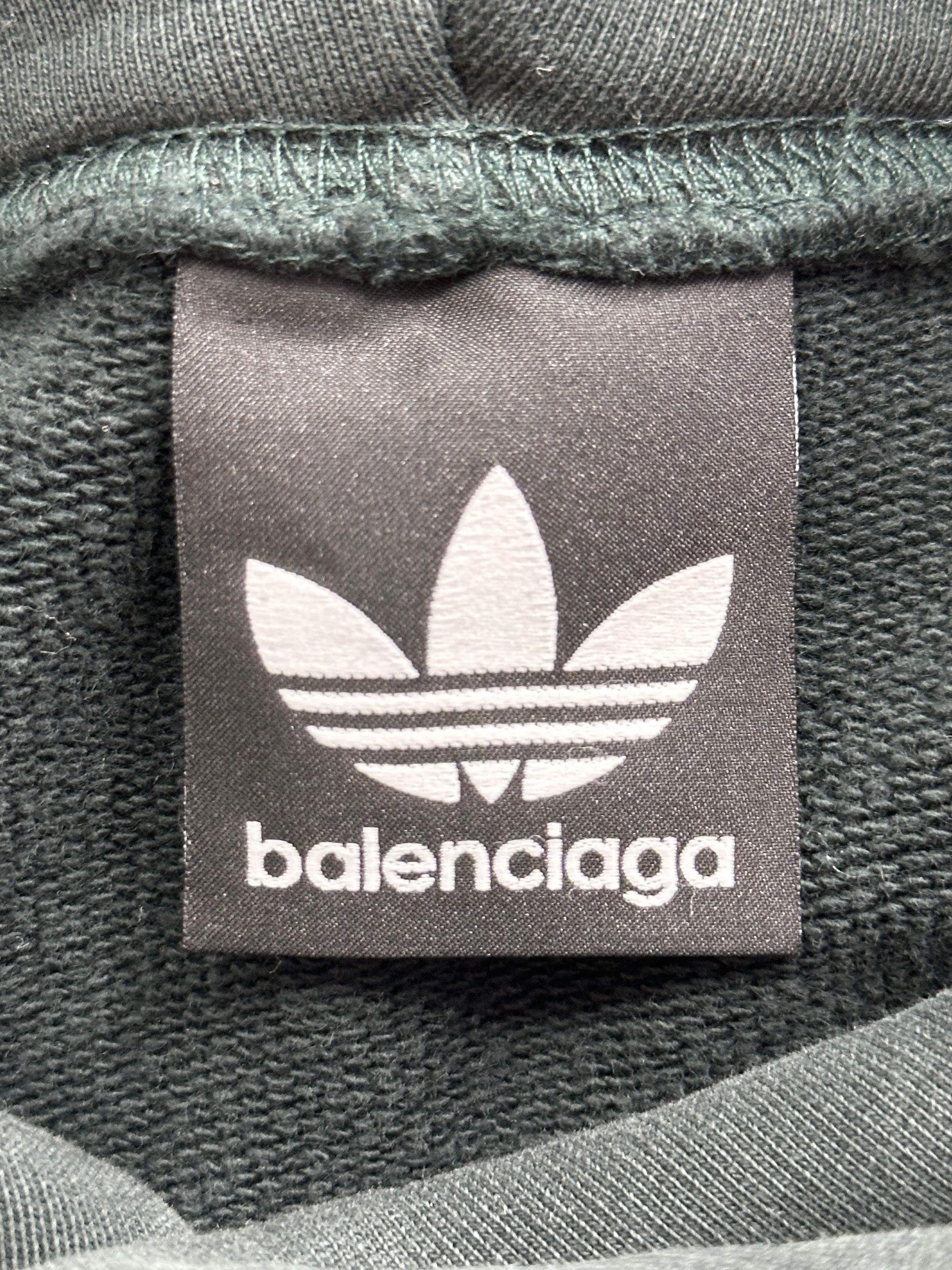 Adidas × Balenciaga CC000013 Balenciaga Adidas Trefoil Hoodie in Green / Size: 3 Size US L / EU 52-54 / 3 - 3 Thumbnail
