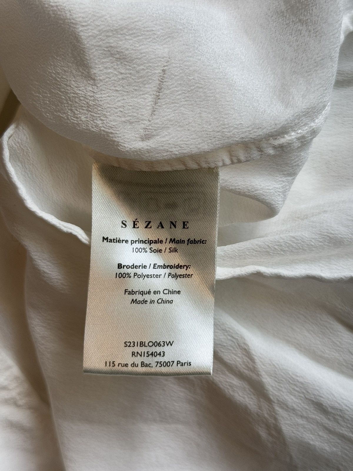 Designer × Sezane Sezane oldmoney style 100% silk blouse Size S / US 4 / IT 40 - 4 Thumbnail