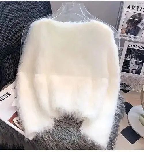 Japanese Brand Imitation mink cashmere knitted cardigan sweater Size ONE SIZE - 7 Thumbnail