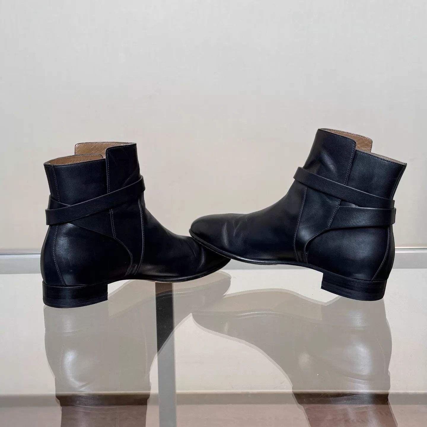 Hermes Hermes Kelly buckle black leather short boots 38.5 98 Size US 8 / IT 38 - 6 Thumbnail