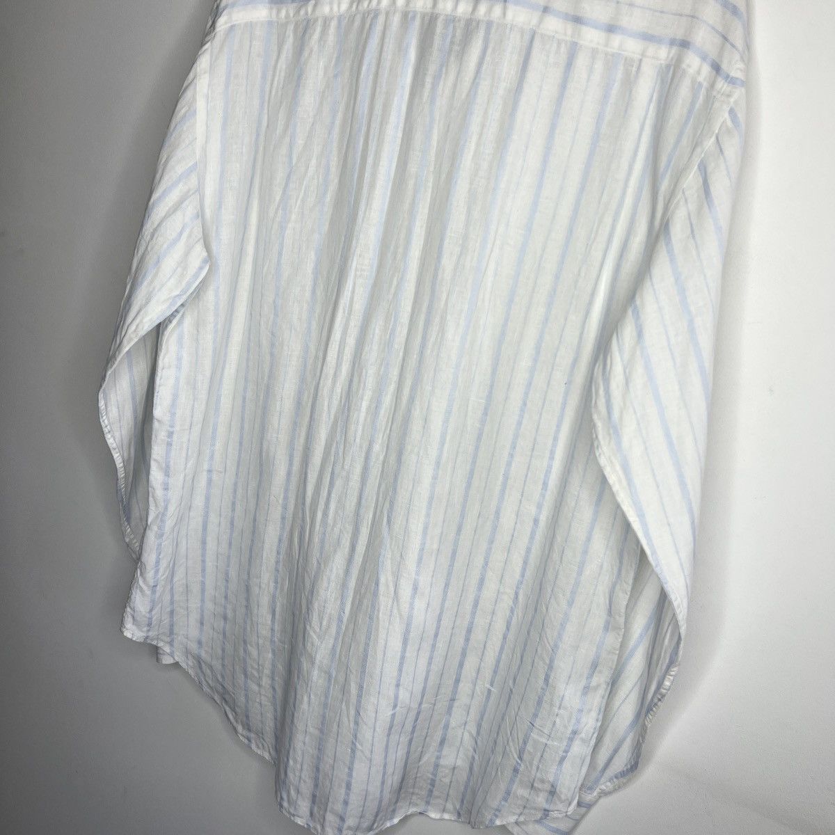 Loro Piana Loro Piana Light Blue White Old money Linen Shirt Button Up Size US L / EU 52-54 / 3 - 10 Thumbnail