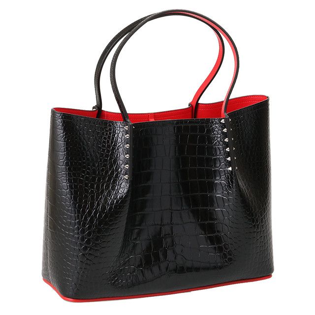 image of Christian Louboutin Cabarock Large Calf Leather Large Tote Bag Black, Women's