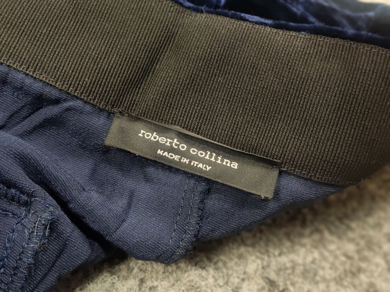 Roberto Collina Roberto Collina Italy Design Velour Wide Leg Dark Blue Pants Size 27" / US 4 / IT 40 - 12 Thumbnail