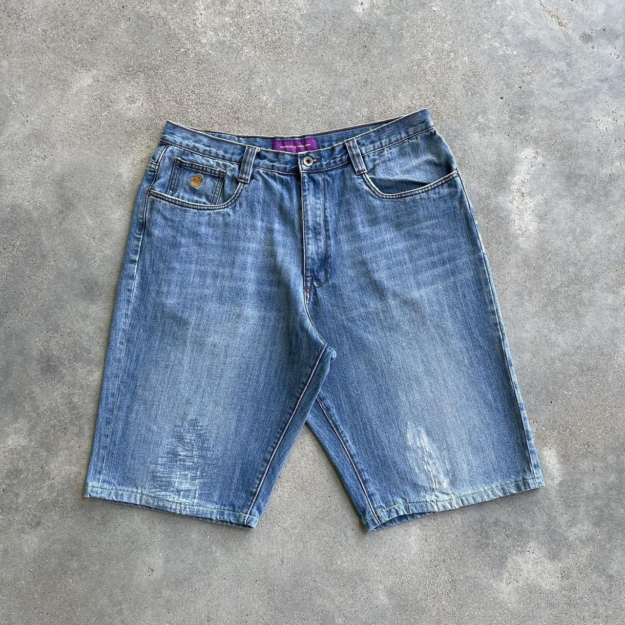 Japanese Brand × Vintage Crazy vintage baggy Y2K skater Rocawear jean shorts jorts Size US 38 / EU 54 - 3 Thumbnail