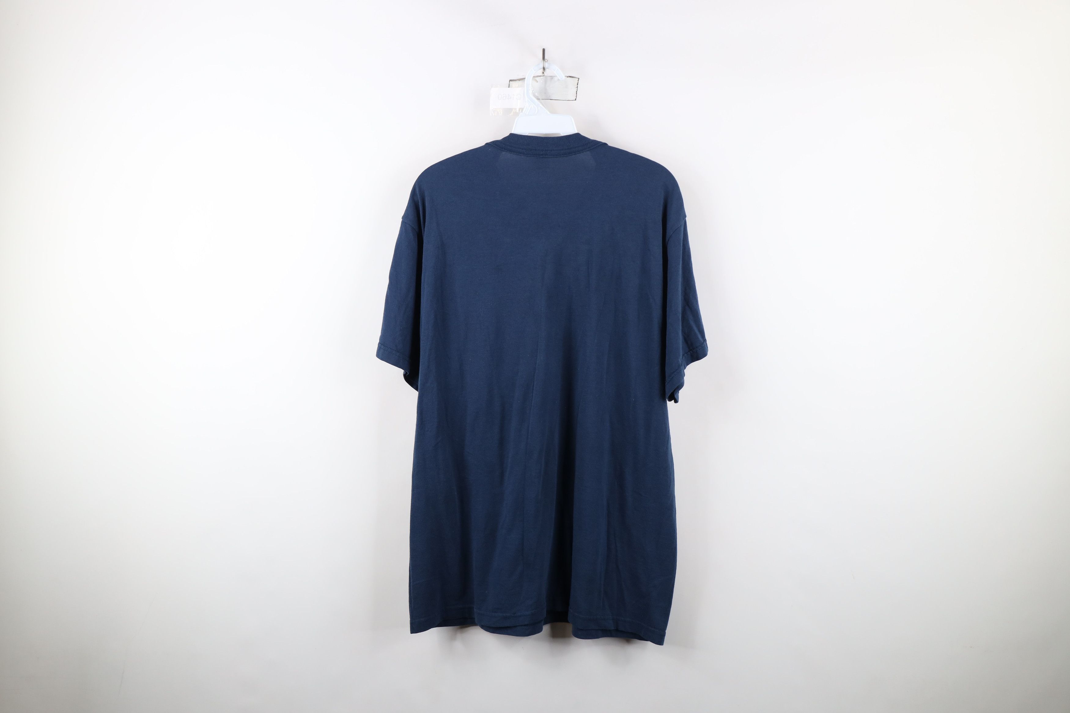 Vintage Vintage 90s Streetwear Thin Short Sleeve Pocket T-Shirt Blue Size US XL / EU 56 / 4 - 11 Thumbnail