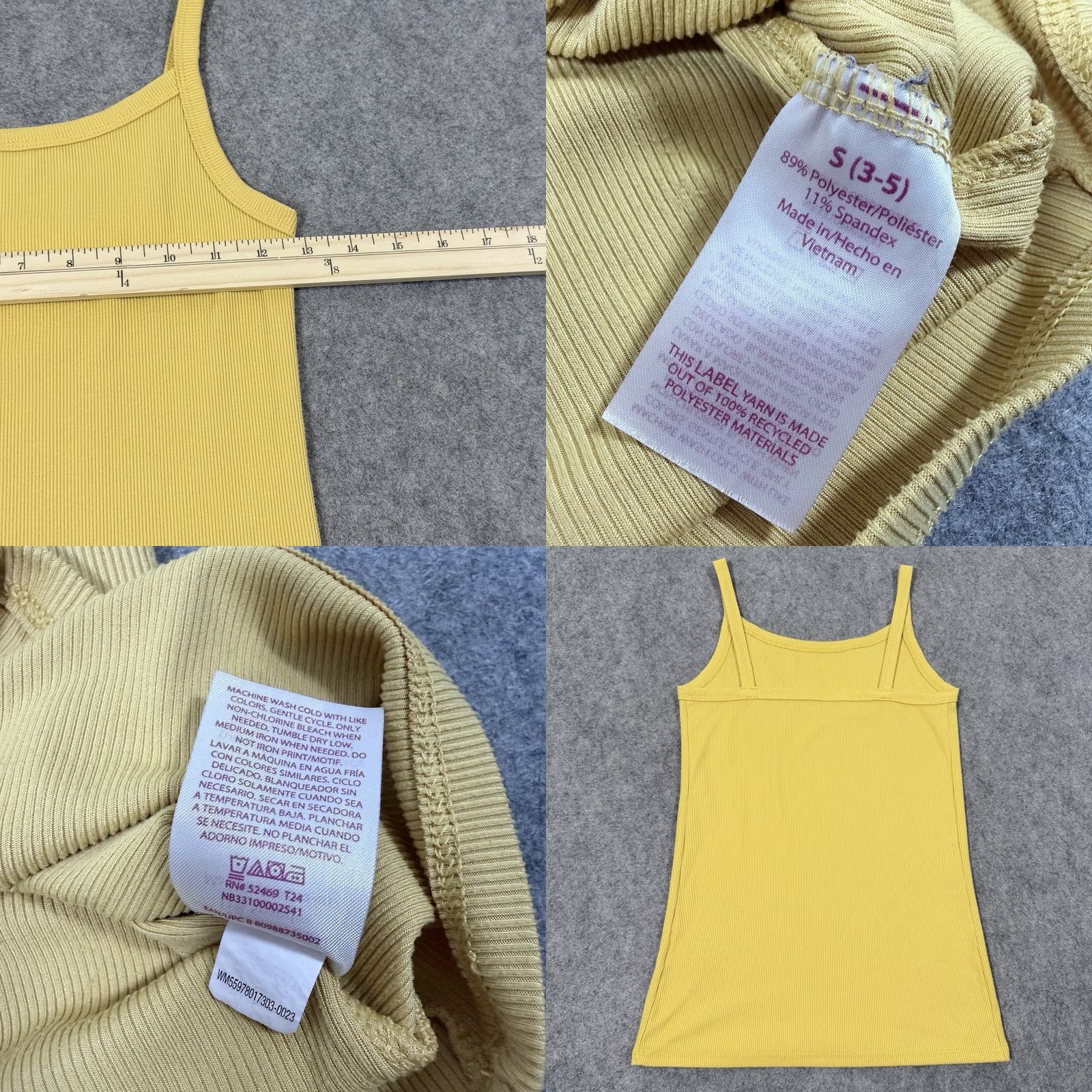 Vintage No Boundaries Yellow Ribbed Tank Top Women's Size Small (3-5) Sleeveless Size S / US 4 / IT 40 - 9 Thumbnail