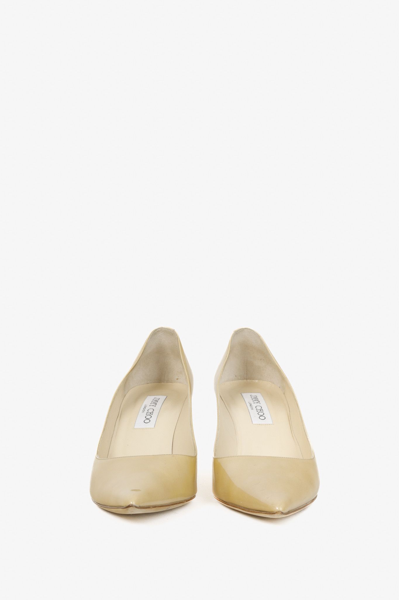 Jimmy Choo Jimmy Choo Nude Patent Pointed Toe Pumps Size US 9 / IT 39 - 2 Thumbnail