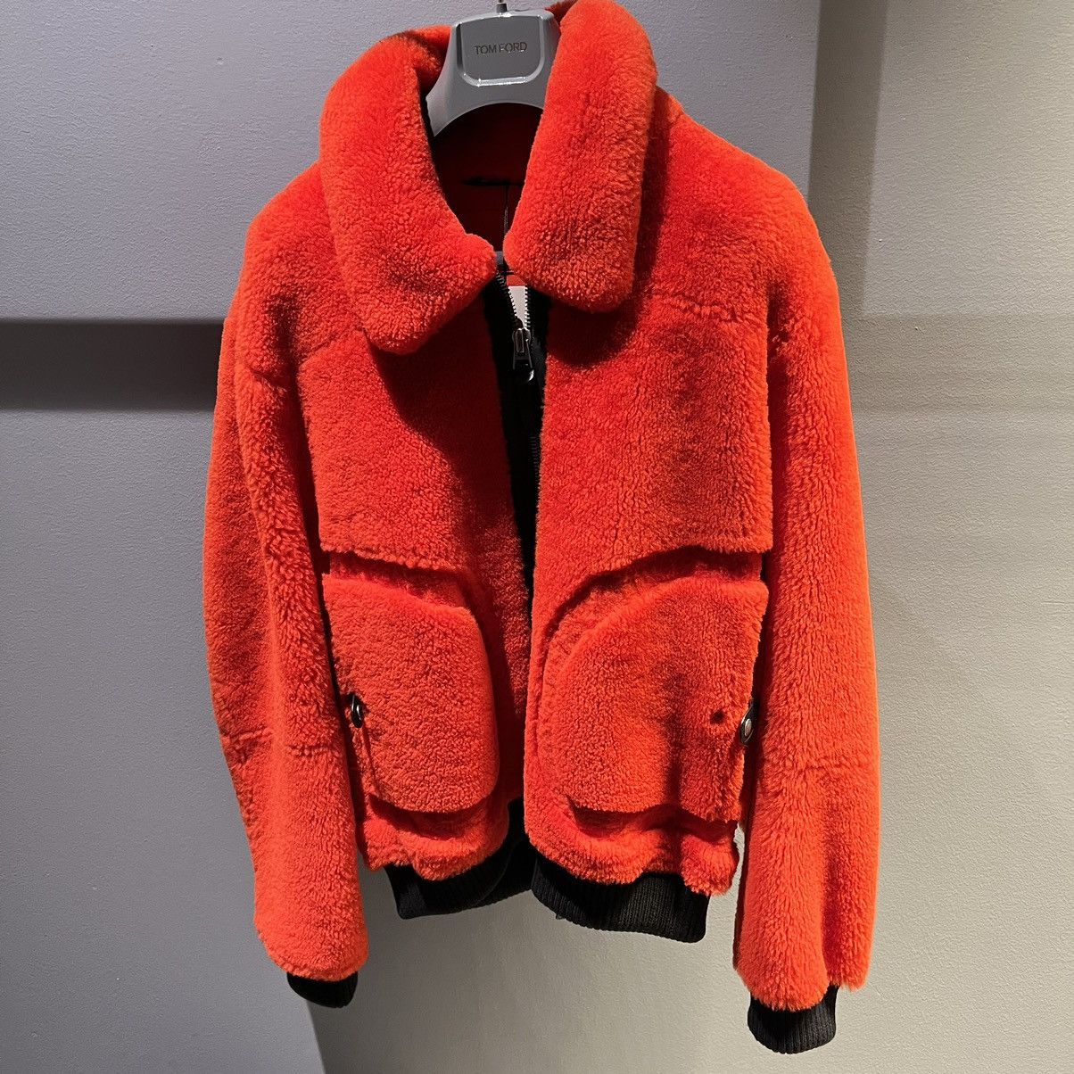 image of Tom Ford Fur Jacket In Medium in Red, Men's