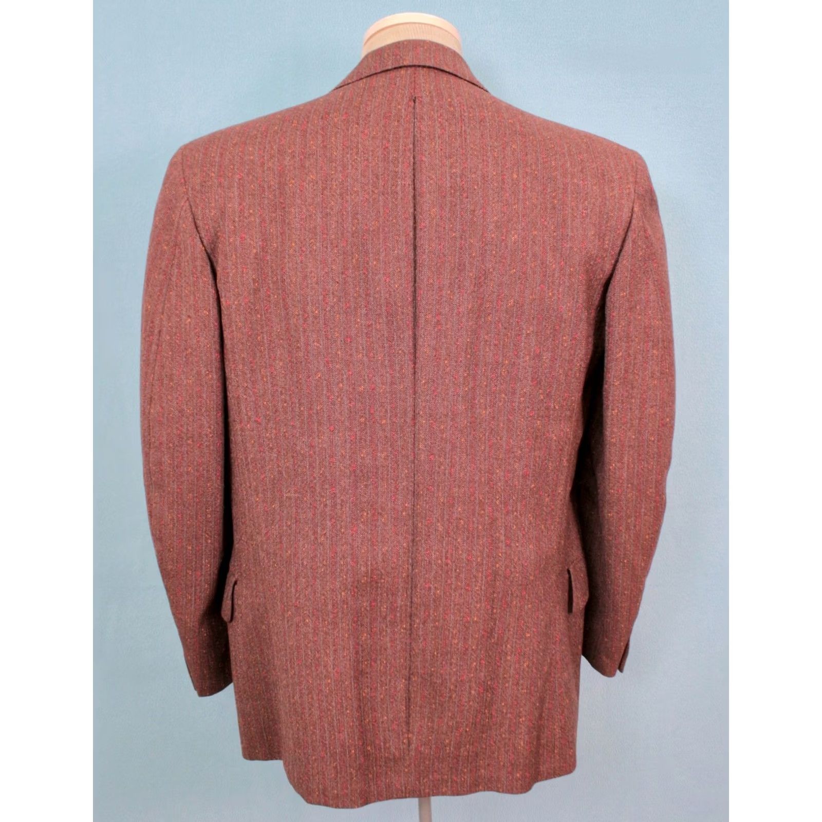 Vintage VINTAGE Men's VTG 1948 Brown and Red Flecked 2 PC Wool 3 Button Suit Sz M 1940s 40s Size 34R - 4 Thumbnail