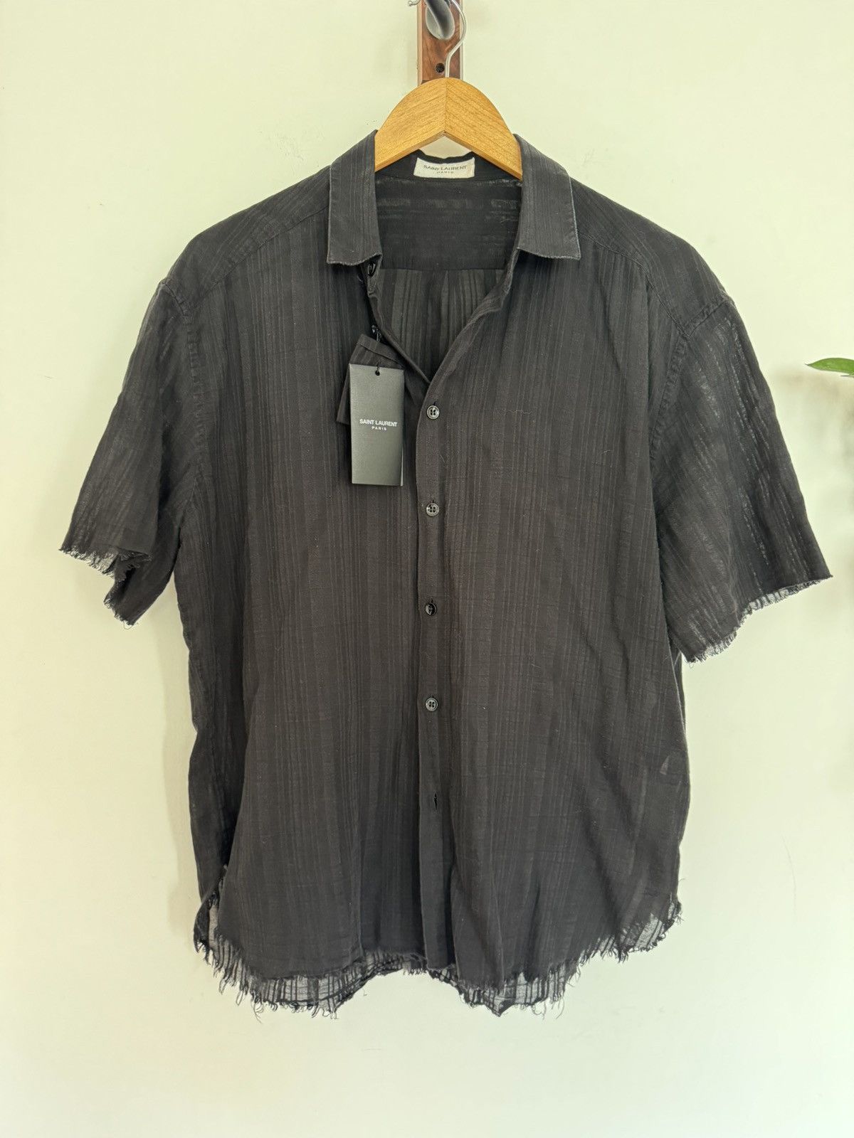 Saint Laurent Paris Bnwt Semi sheer Raw shirt Size US L / EU 52-54 / 3 - 2 Thumbnail