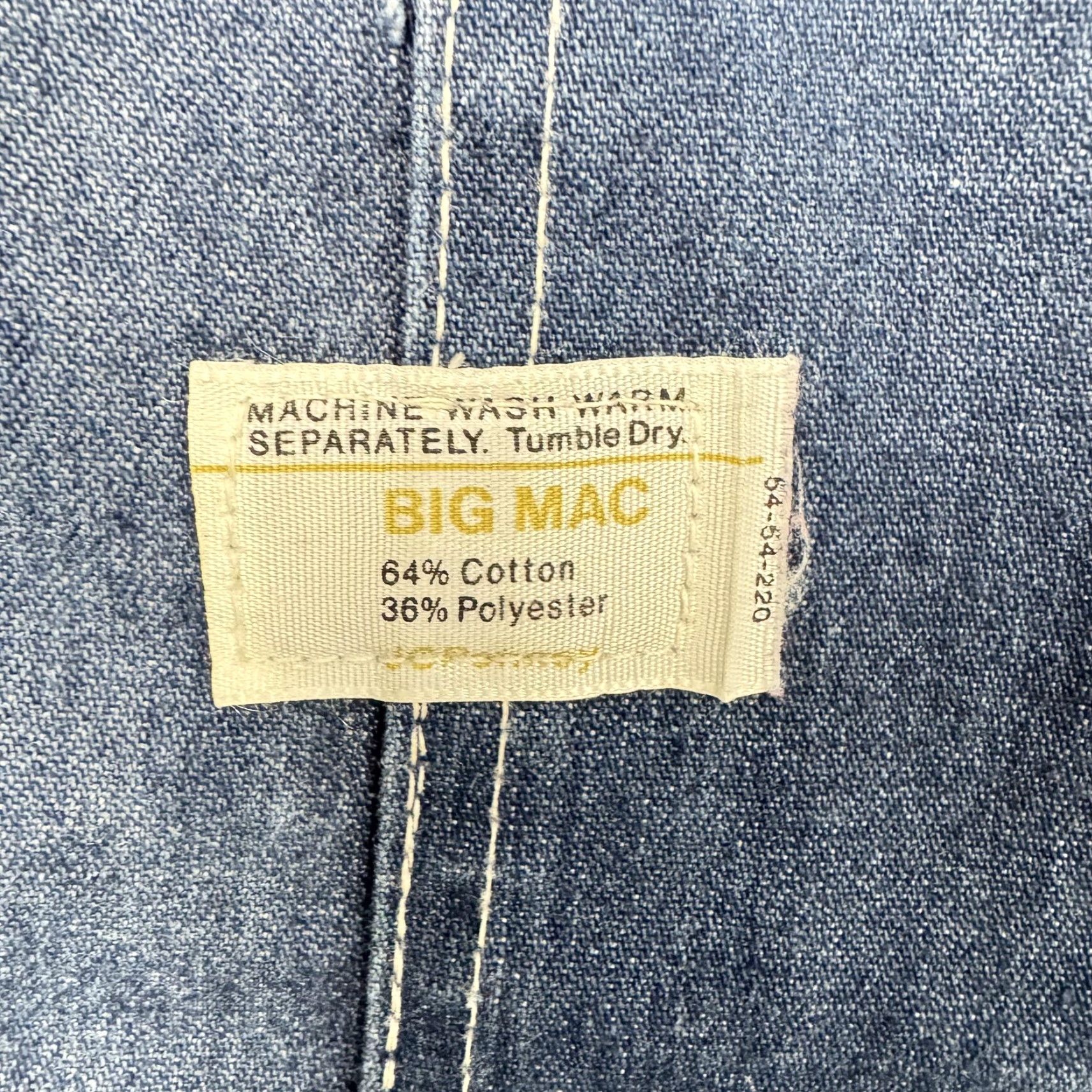 Vintage VINTAGE Big Mac Denim Bib Overalls Mens 44x30.5 Blue Square Back Workwear Utility Pants Size US 44 / EU 60 - 5 Thumbnail