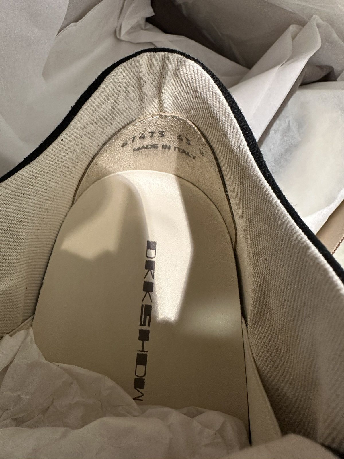 Rick Owens Drkshdw RICK OWENS - DRKSHDW Jumbo Lace Puffer Canvas Low Black Milk Size US 10 / EU 43 - 7 Thumbnail