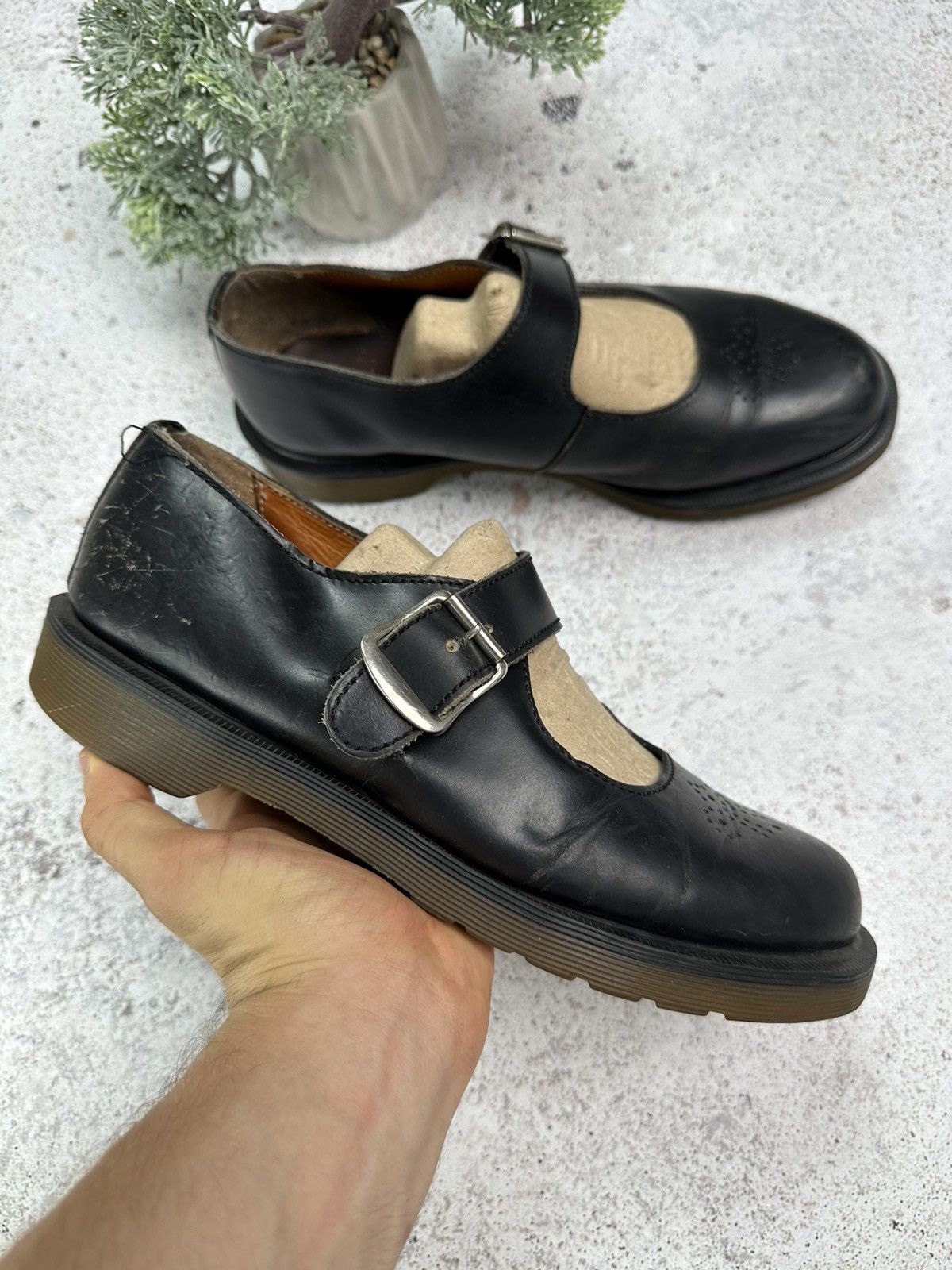 Dr. Martens × Vintage Vintage 90s Dr Martens Goth Chunky Platform Leather Mules 10 Size US 8 / EU 41 - 8 Thumbnail