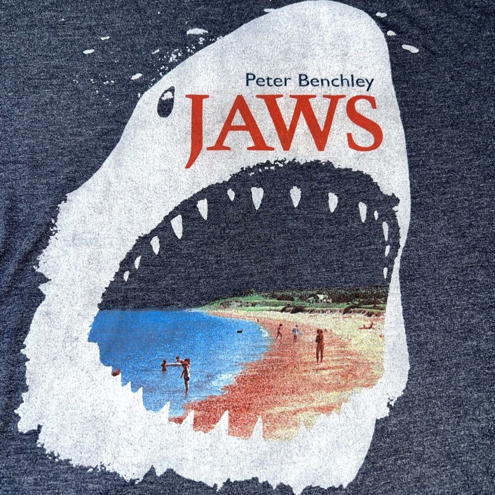 Greats VINTAGE Peter Benchley Jaws Great White Bite Shirt M Gray Out Of Print Logo Graphic Print Shirt Men Short Sleeve Crew Neck Size US M / EU 48-50 / 2 - 2 Thumbnail