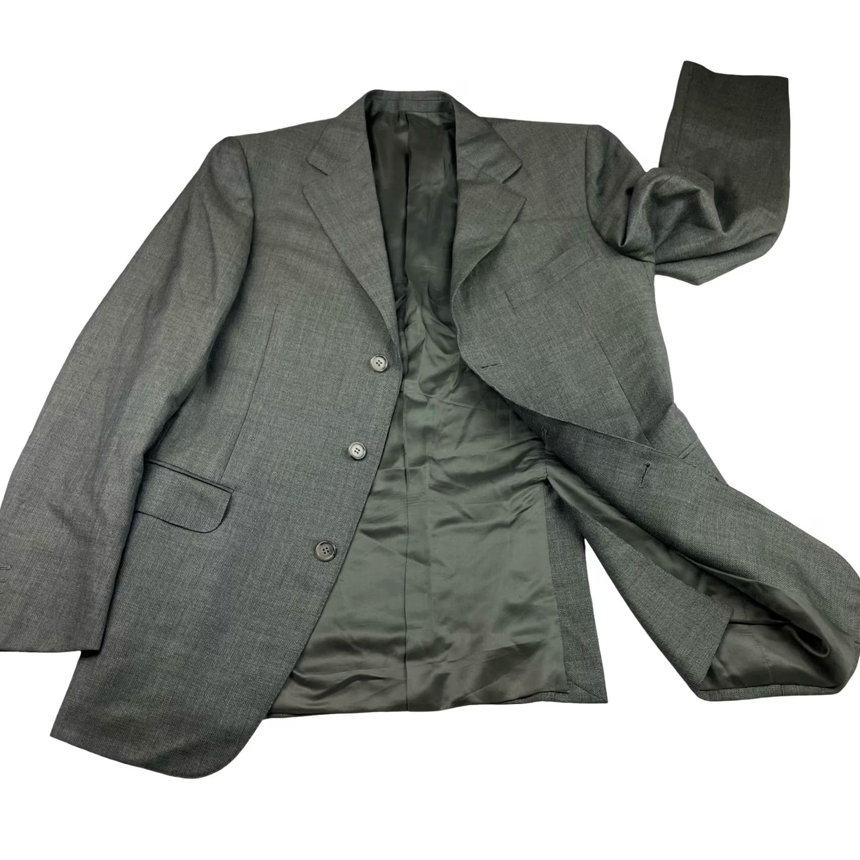 Ermenegildo Zegna Ermenegildo Zegna Blazer Shirt? 3-Button Front Green 100% Wool 40R US Mens Blazer Dress Coat Jacket Vintage No Size 40R - 3 Thumbnail
