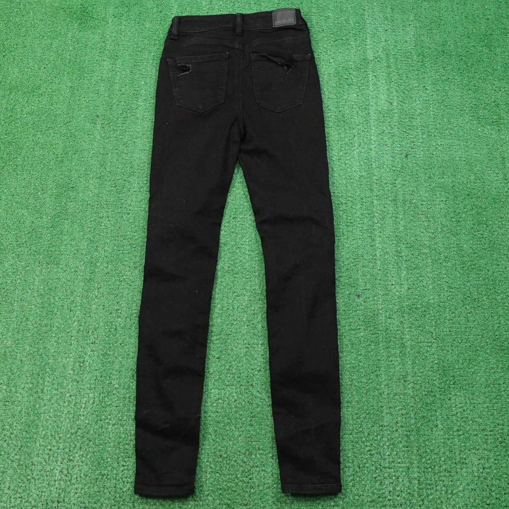 American Eagle Outfitters American Eagle Jeans Womens 0 Black Jegging Next Level Stretch Ripped Size 25" / US 0 / IT 36 - 5 Thumbnail