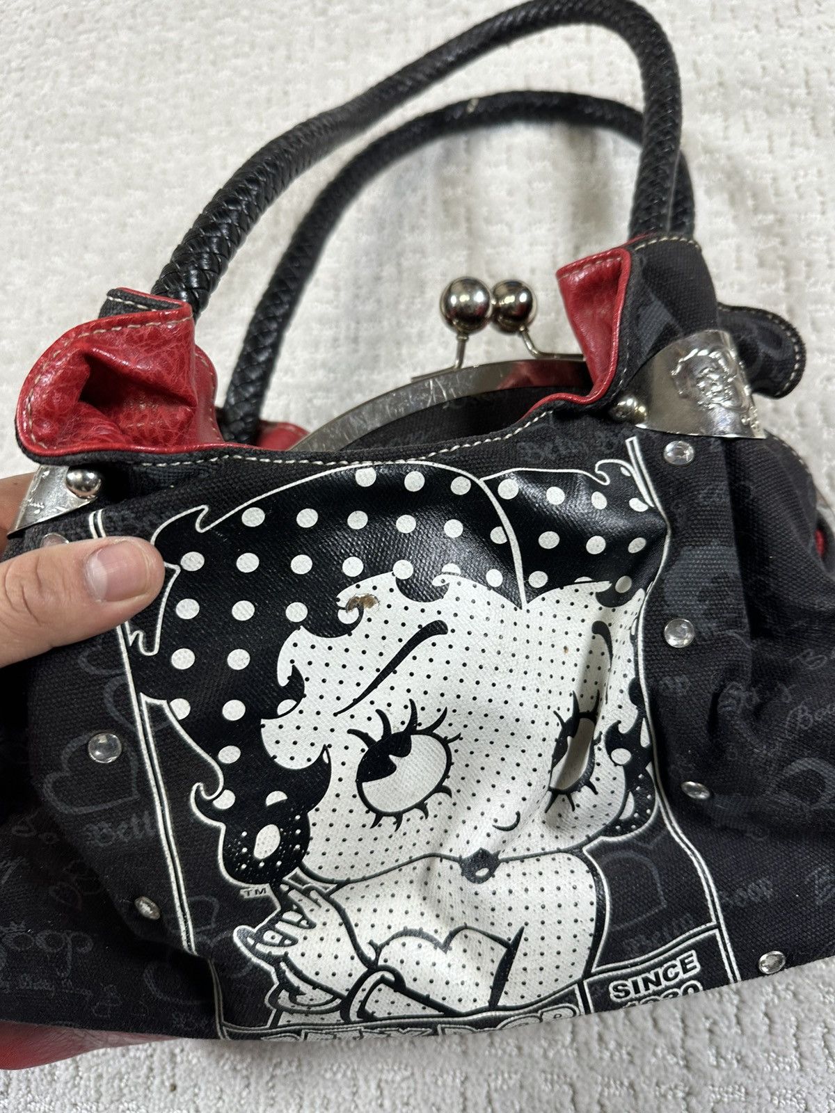 Vintage Y2K Betty Boop Black/Red leather bag Size ONE SIZE - 3 Thumbnail
