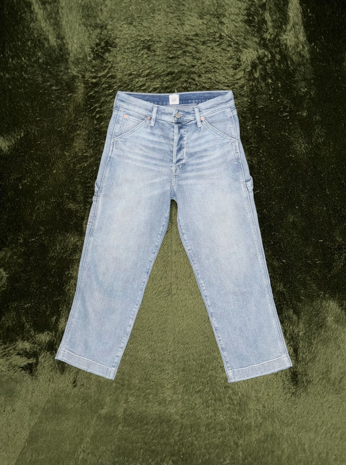 Gap [4] 00s GAP Button Bleached Cropped Denim Carpenter Pants Size US 29 - 1 Thumbnail