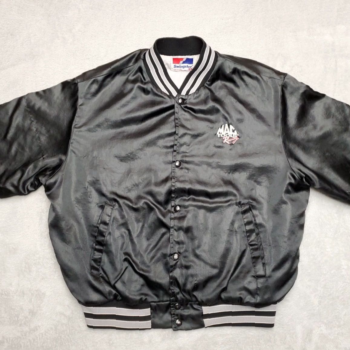 Vintage VINTAGE Mac Tools Jacket Mens XL Black Satin Racing Swingster Made in USA Indy Size US XL / EU 56 / 4 - 6 Thumbnail