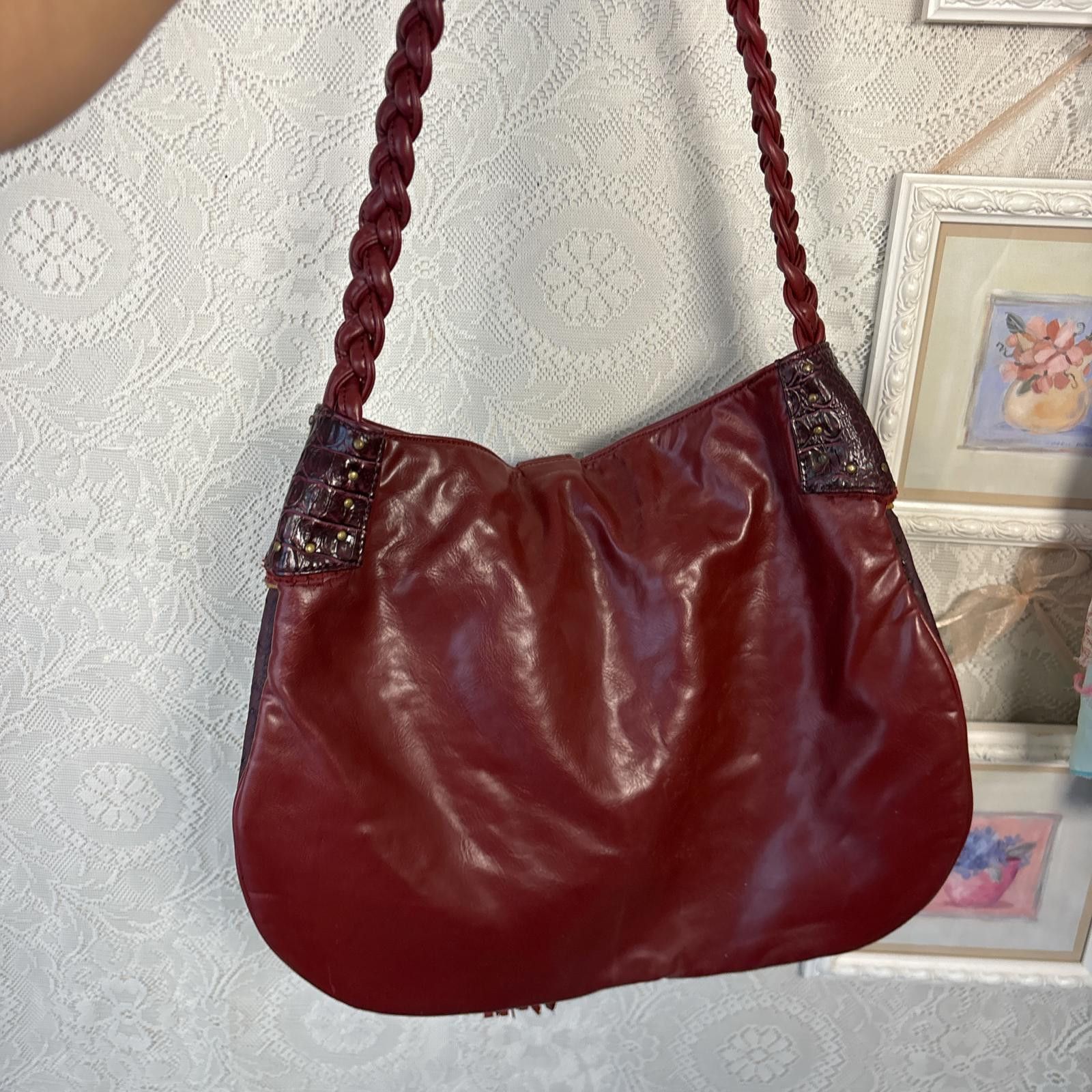 Other vintage red leather textured purse with tassels Size ONE SIZE - 4 Thumbnail