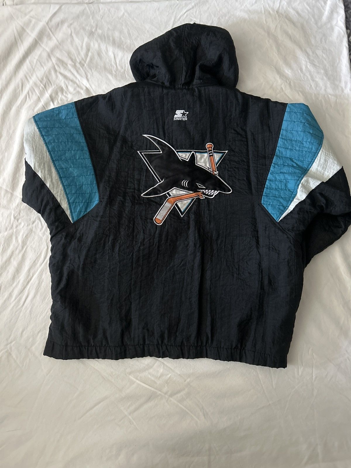 NHL × Vintage Vintage 90s Starter Jacket NHL San Jose Sharks Size US XL / EU 56 / 4 - 2 Thumbnail