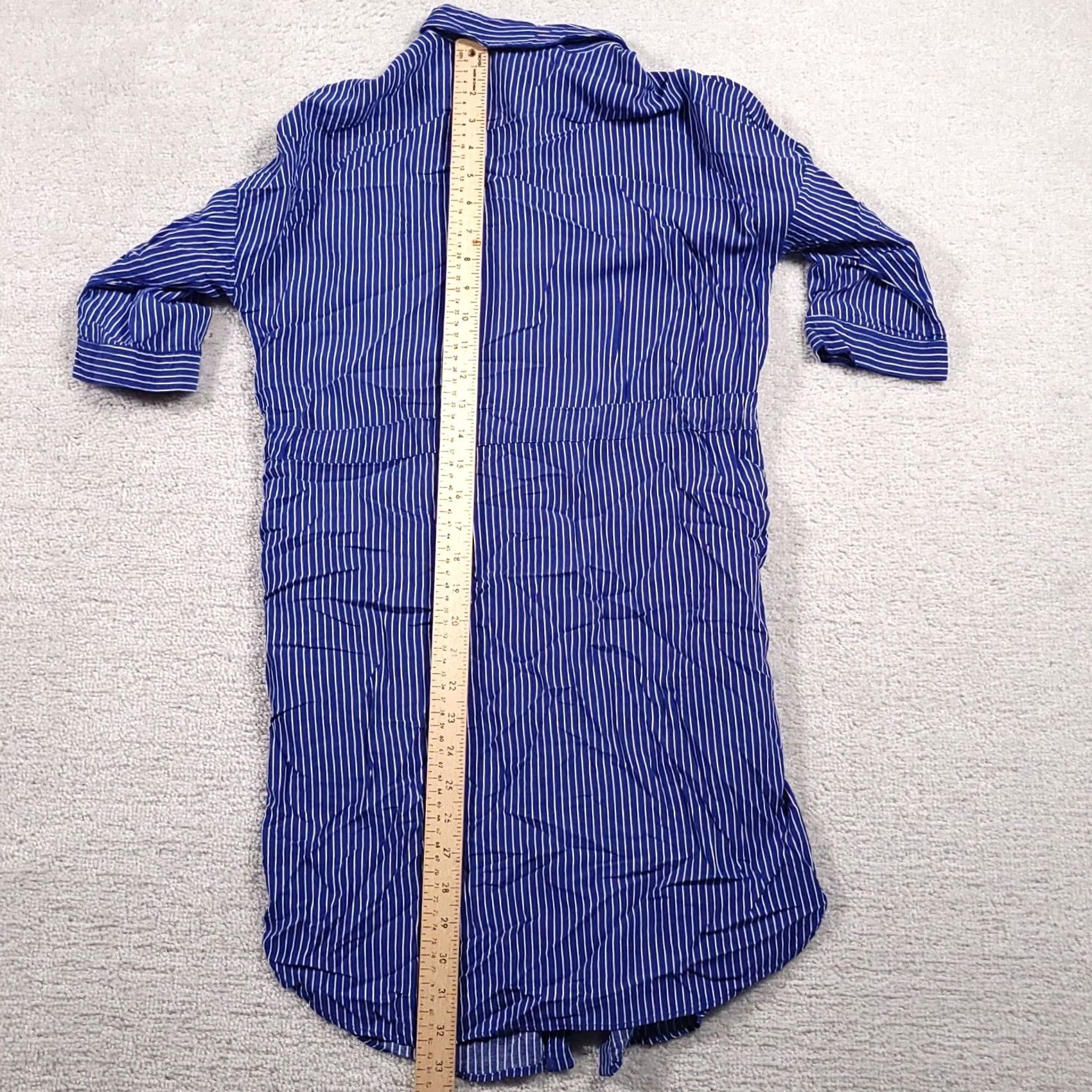 Vintage Paper Crane Shirt Womens S Blue Dress Sleeve Button Tie Front Size S / US 4 / IT 40 - 7 Thumbnail