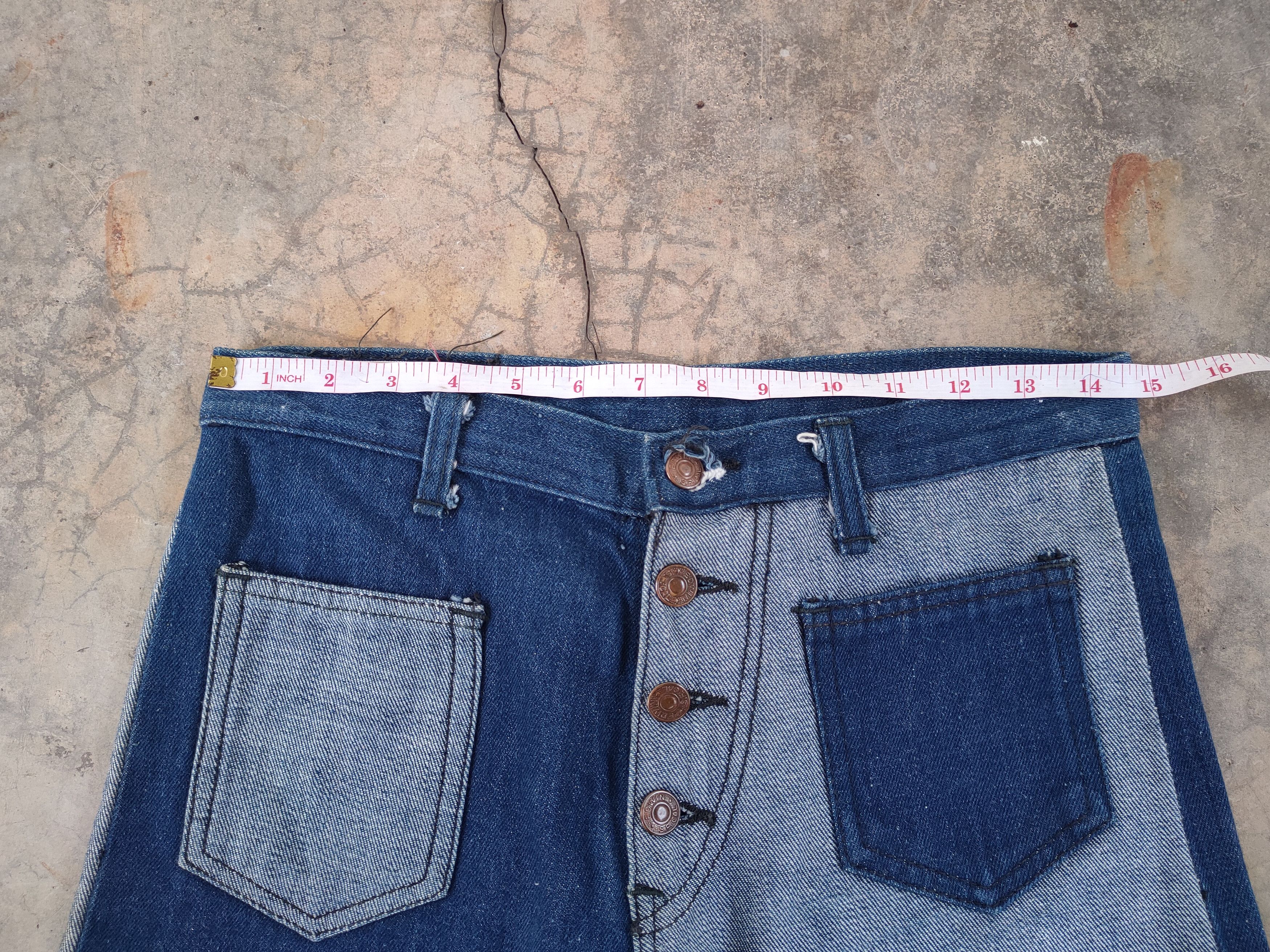 Edwin FLARE! W29 VINTAGE EDWIN FADED FLARE JEAN DENIM PANTS Size US 29 - 5 Thumbnail