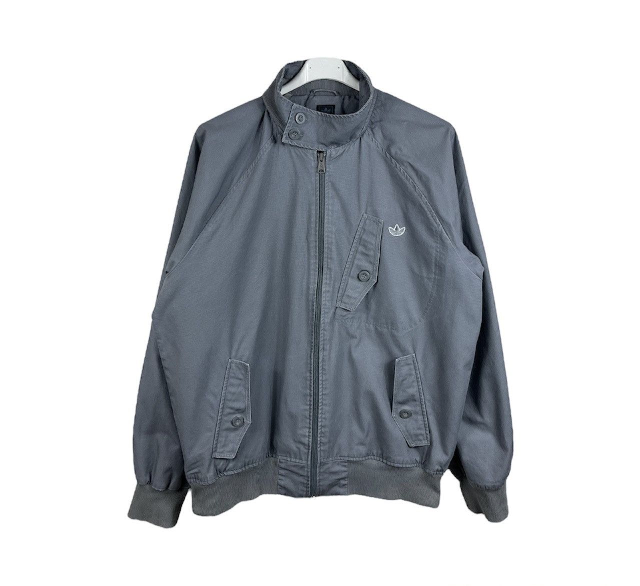 image of Adidas Bomber Jacket Y2K Multipocket Military Retro in Grey, Men's (Size XL)