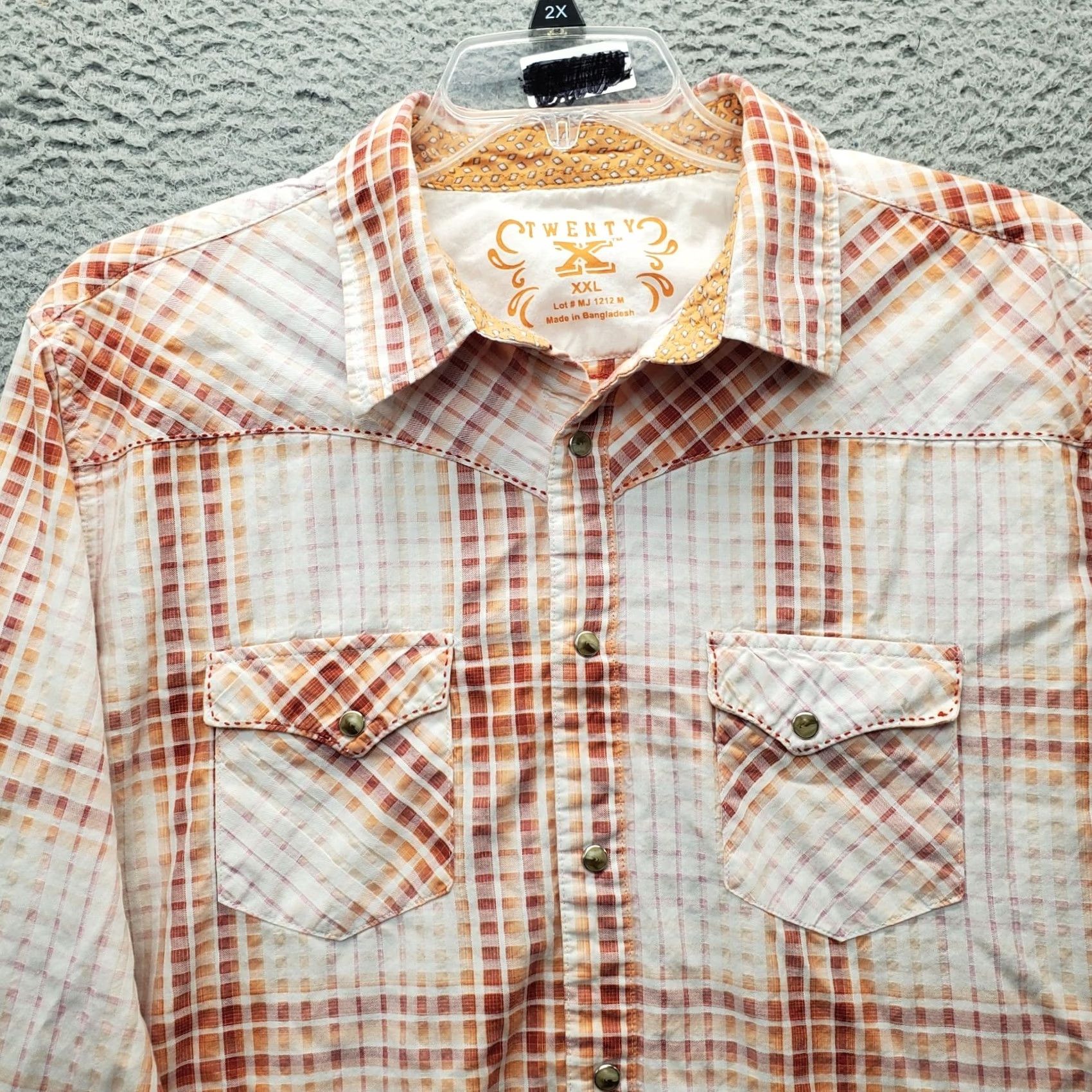 Vintage Twenty X Shirt Mens 2XL Multi Plaid Check Western Pockets Collared Button Down Shirt Size US XXL / EU 58 / 5 - 3 Thumbnail