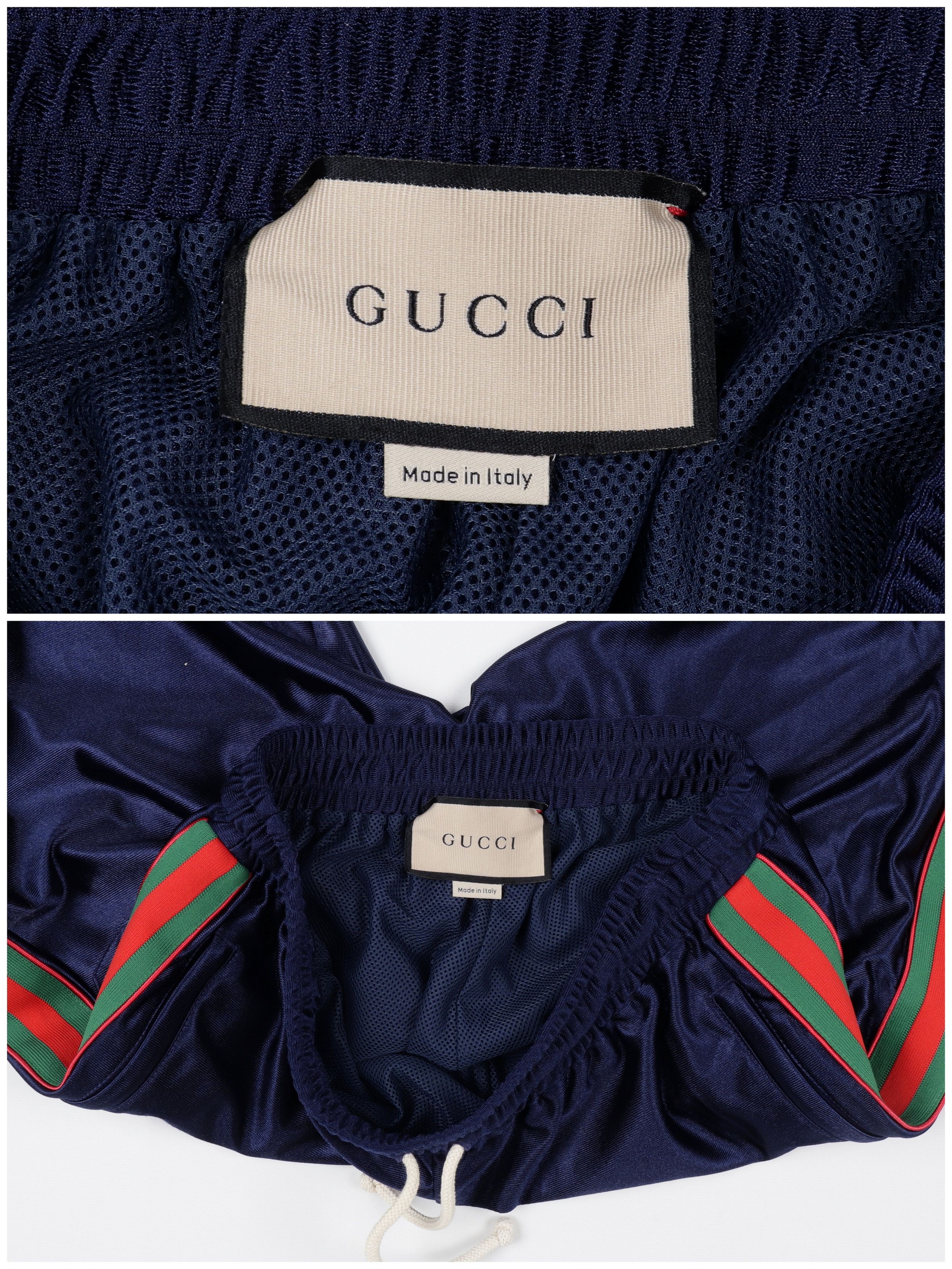 Gucci Gucci Size S Navy Blue Shiny Jersey Sweatpants Web GG Logo Size US 30 / EU 46 - 2 Thumbnail