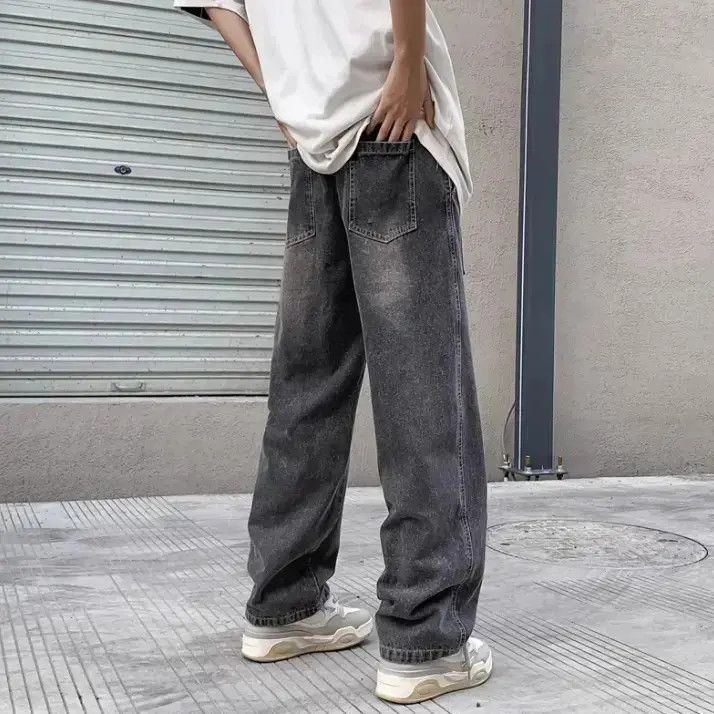 Japanese Brand Retro straight leg distressed jeans Size US 32 / EU 48 - 3 Thumbnail