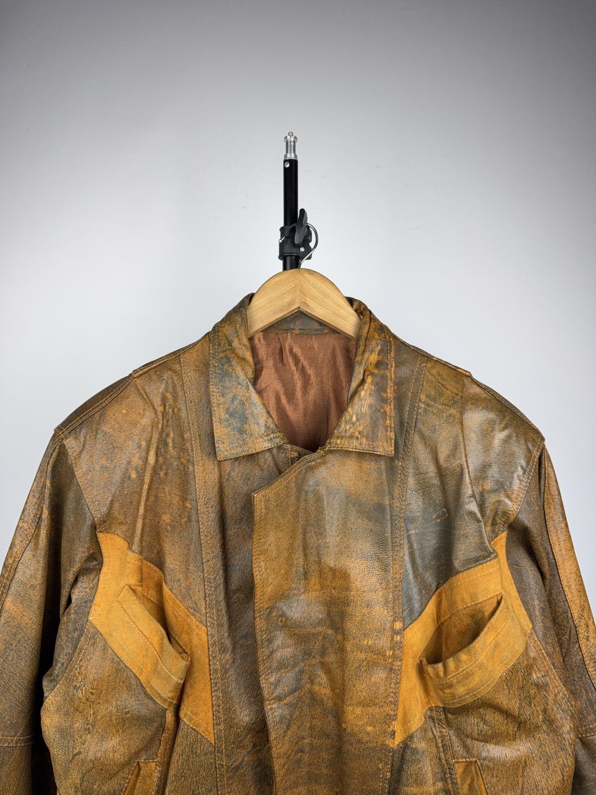 Genuine Leather Vintage Avant Garde 90s Grunge Leather Bomber Jacket Brown Size US S / EU 44-46 / 1 - 3 Thumbnail