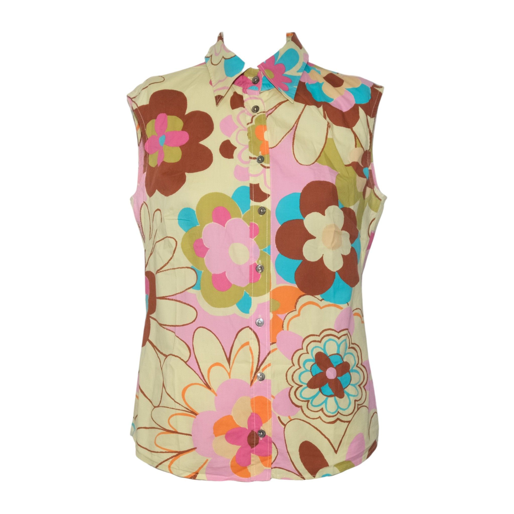 Dolce & Gabbana D&G Hippie Floral Sleeveless Shirt Size L / US 10 / IT 46 - 1 Thumbnail