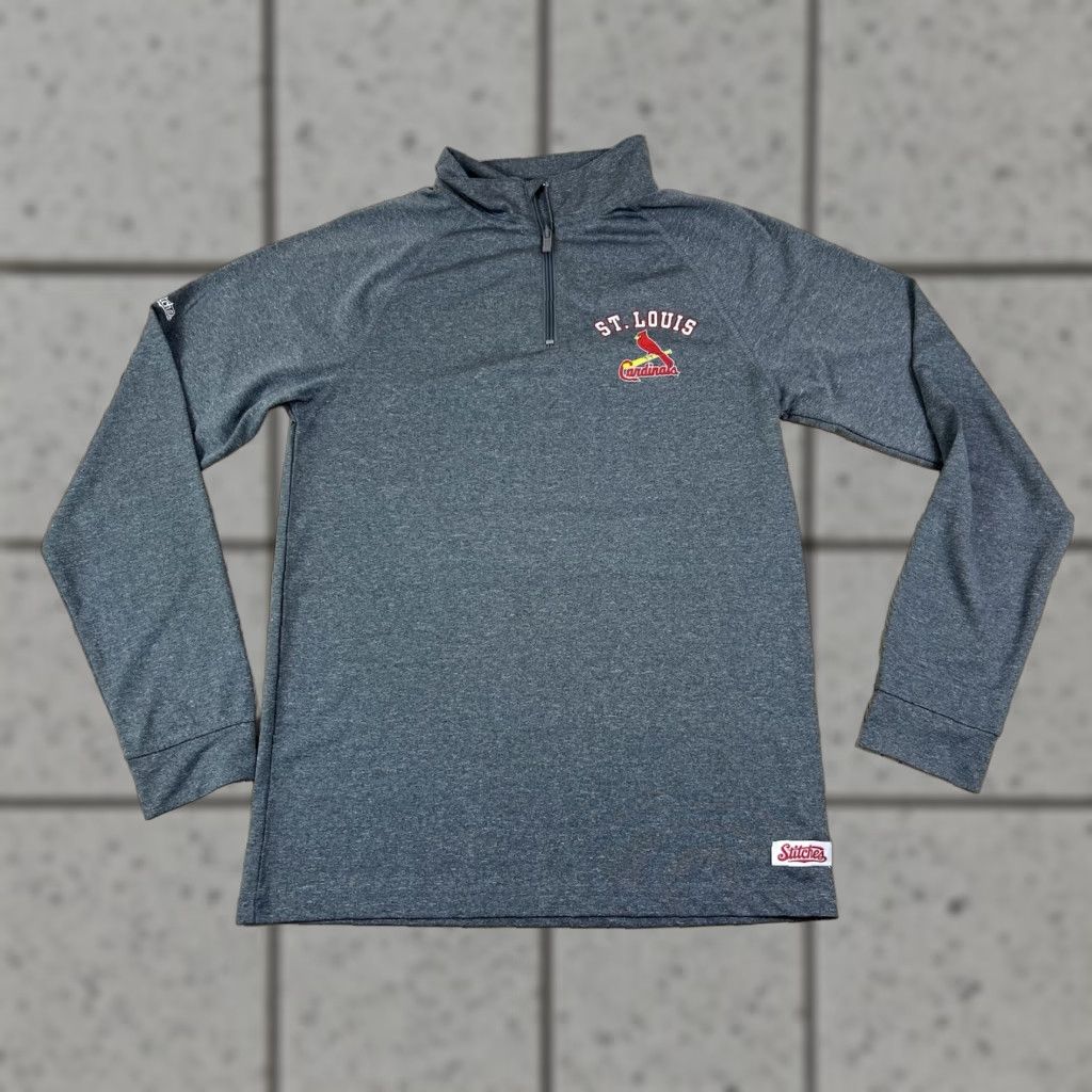 Vintage Mens St Louis Cardinals Baseball Stitches 1/4 Zip Long Sleeve Shirt Size S Gray Embroidered Logo 1/4 Zip Pullover Adult Mens Baseball Size US S / EU 44-46 / 1 - 1 Thumbnail