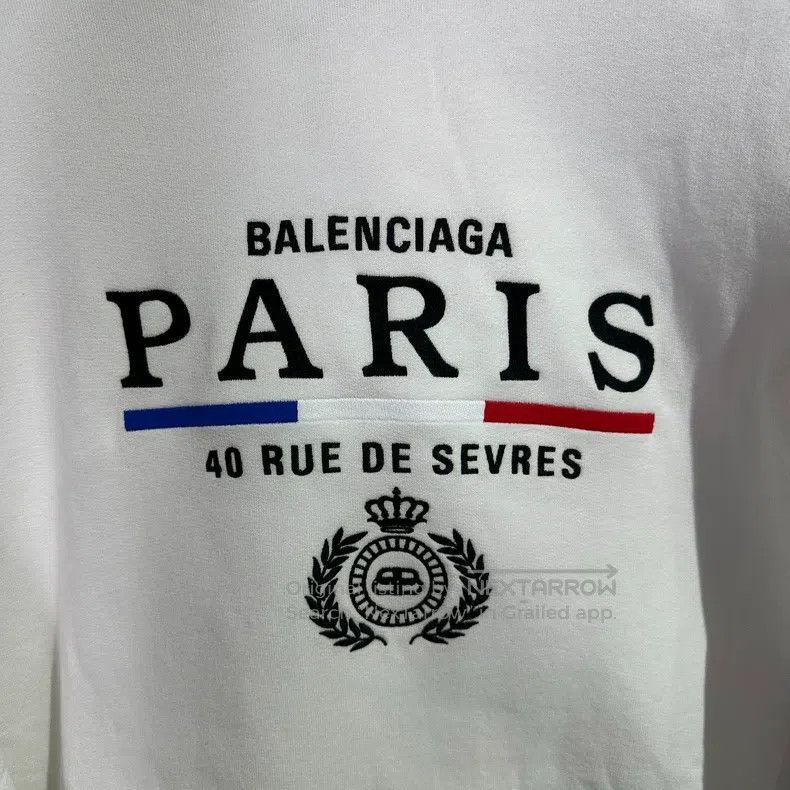 Balenciaga Balenciaga Paris Crown Wheat White Hoodie Size US XS / EU 42 / 0 - 2 Thumbnail
