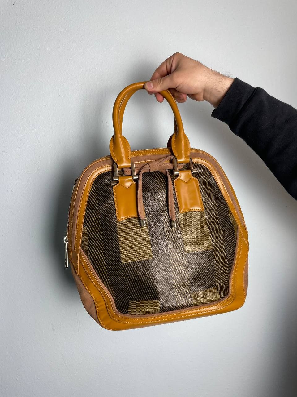Burberry × Designer Burberry Brown Coated Canvas/Nubuck and Leather Satchel Size ONE SIZE - 2 Thumbnail